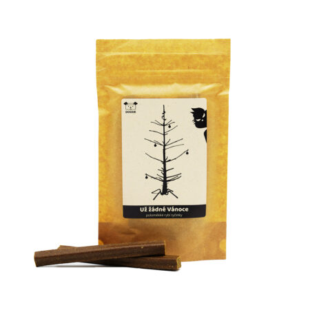 Pamlsek pro psy Už žádné Vánoce - poloměkké rybí tyčinky