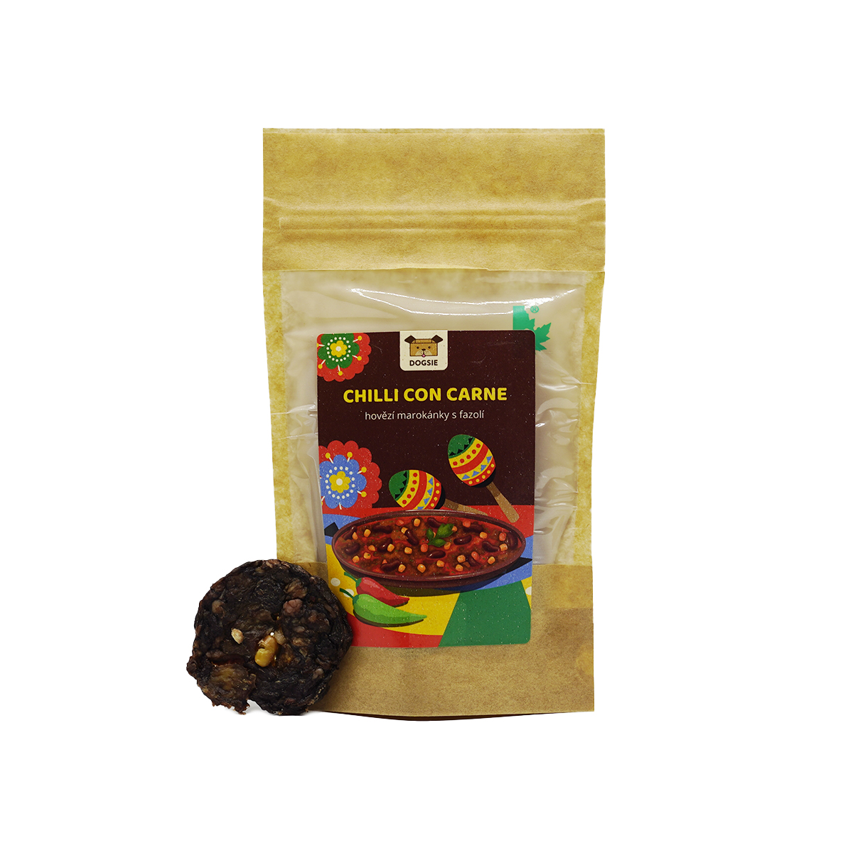 Pamlsek pro psy Chili con carne - hovězí marokánky s fazolí