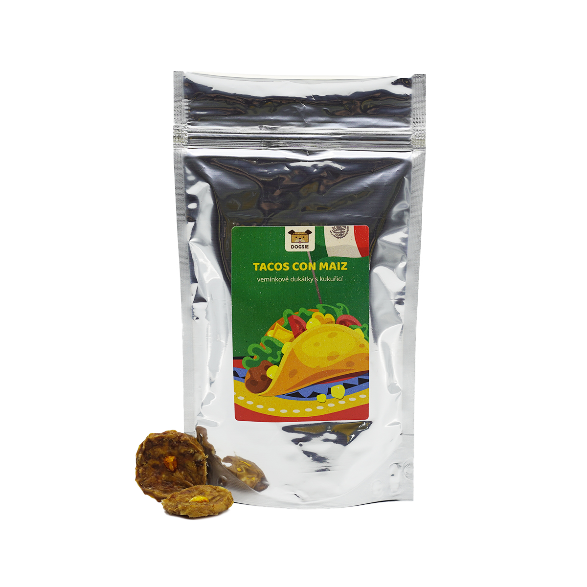 Pamlsek pro psy Tacos con maiz - vemínkové dukátky s kukuřicí